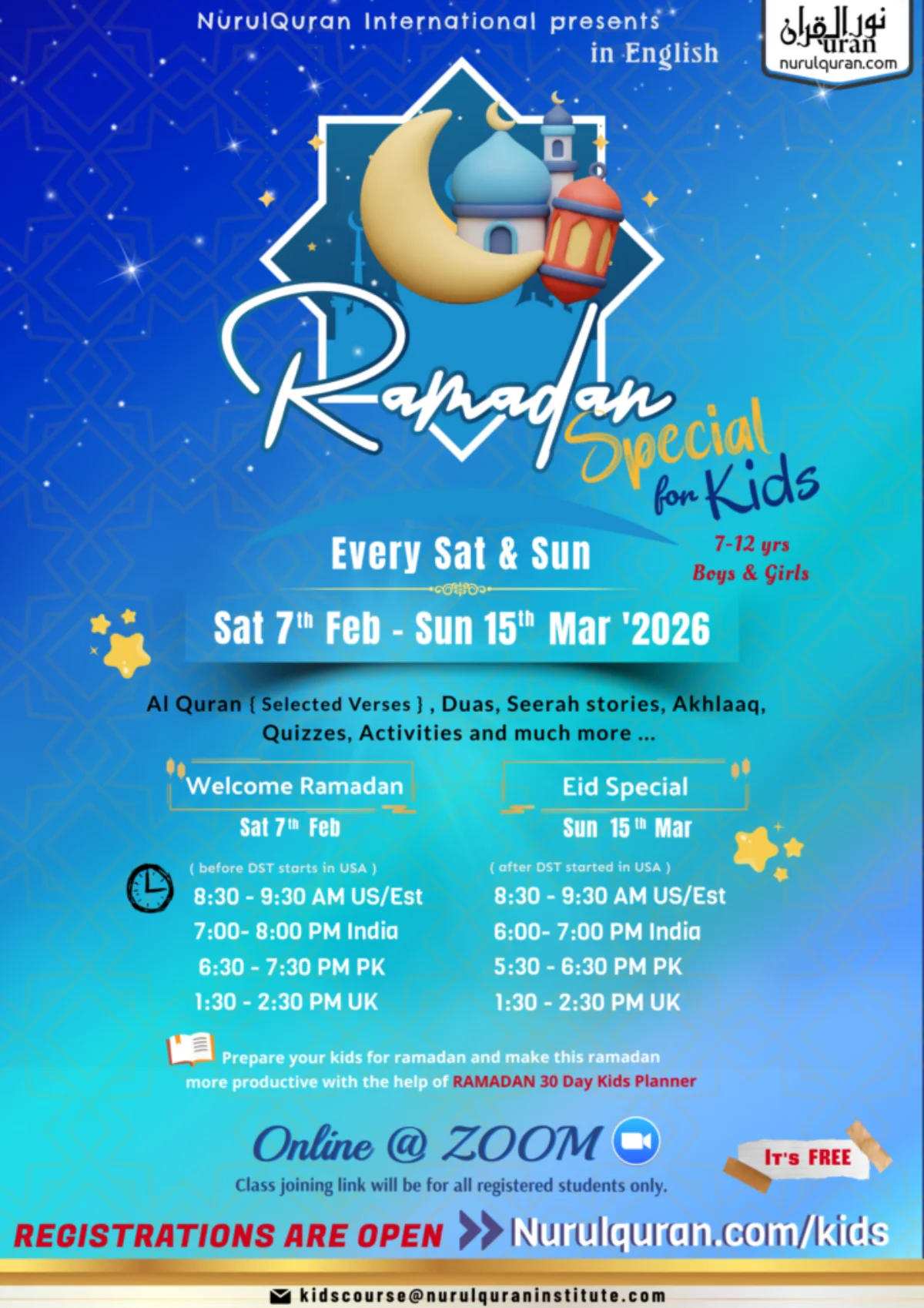 Kids Ramadan 2026 Flyer