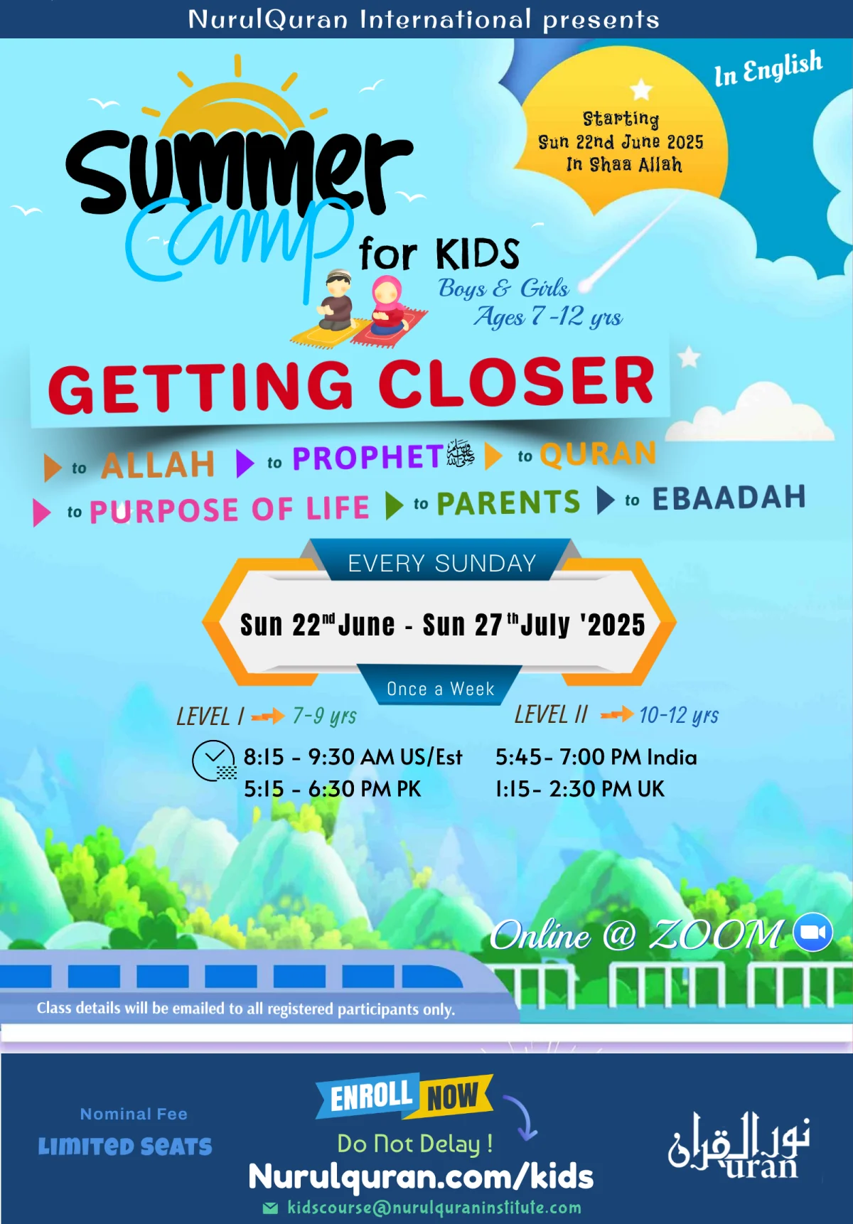 Kids Summer Camp English Flyer